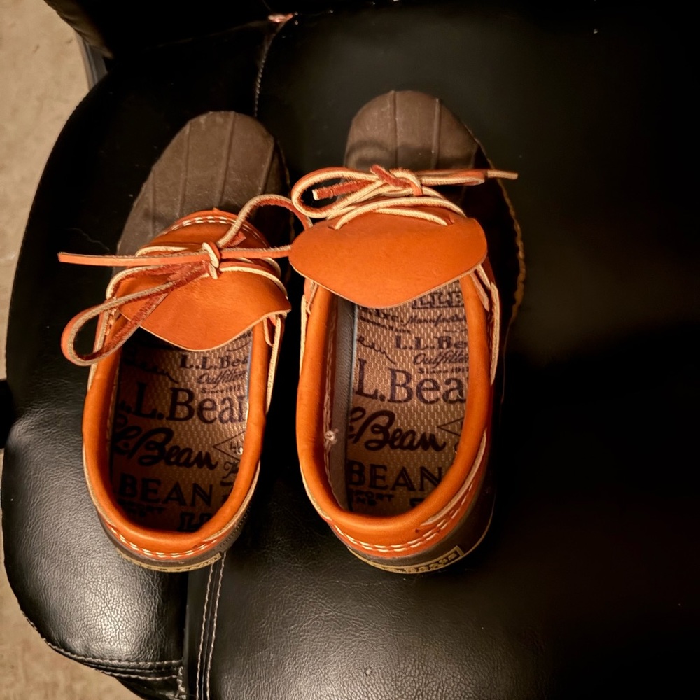L.L. Bean Kids' Leather Boat Shoes in Brown and Tan